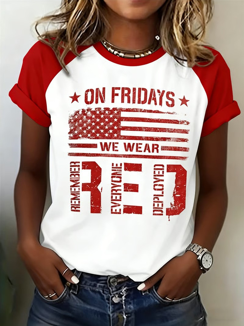 US RED Friday On Fridays We Wear Red Shirt Army Retirement Clothes Veterans Gifts
