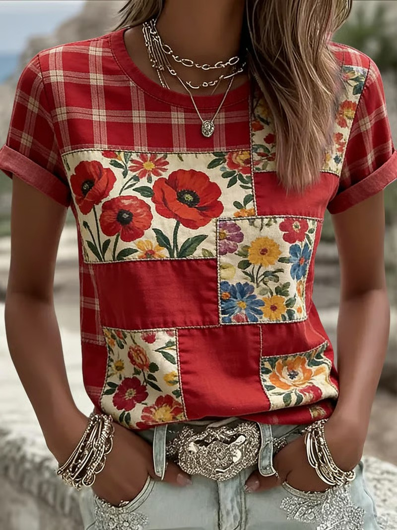 US RED Friday Poppy Patchwork Shirt Military Veterans Apparel Gifts For Veterans