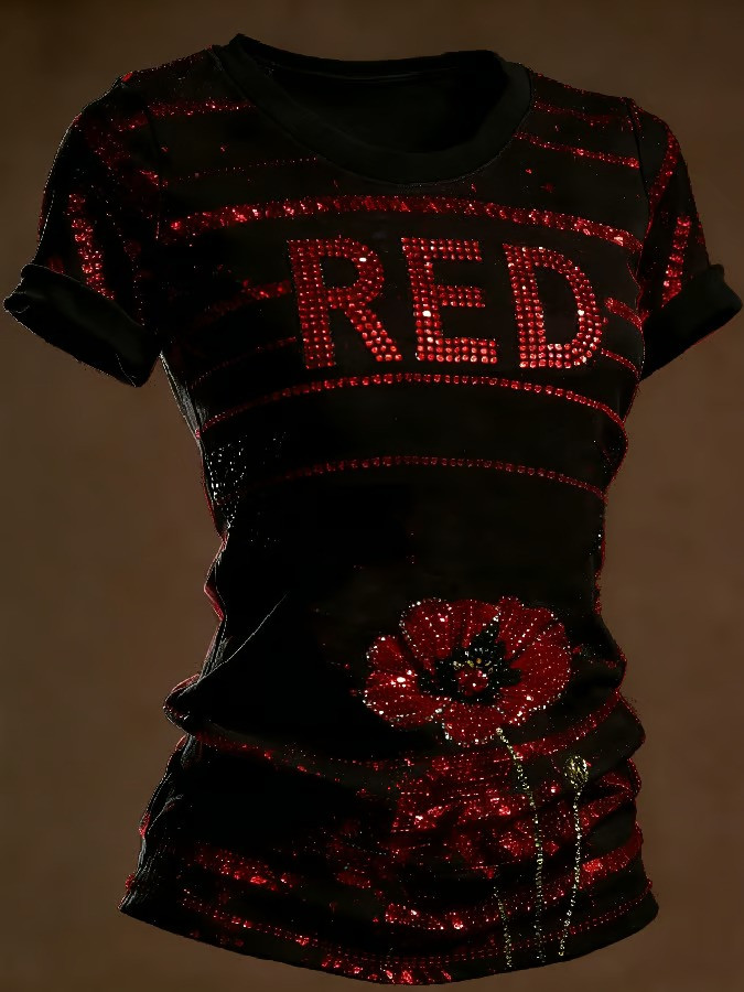 US RED Friday Red Poppy Shirt Military Veterans Commemorative Apparel Gifts For Veterans