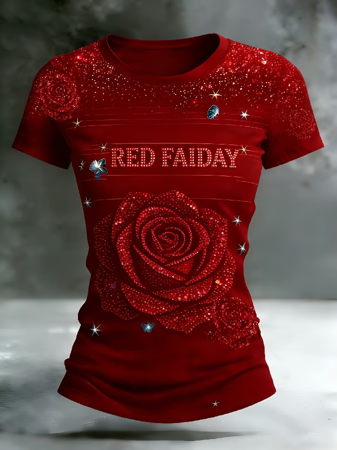 US RED Friday Red Rose Shirt Military Remembrance Apparel Cool Gifts For Veterans