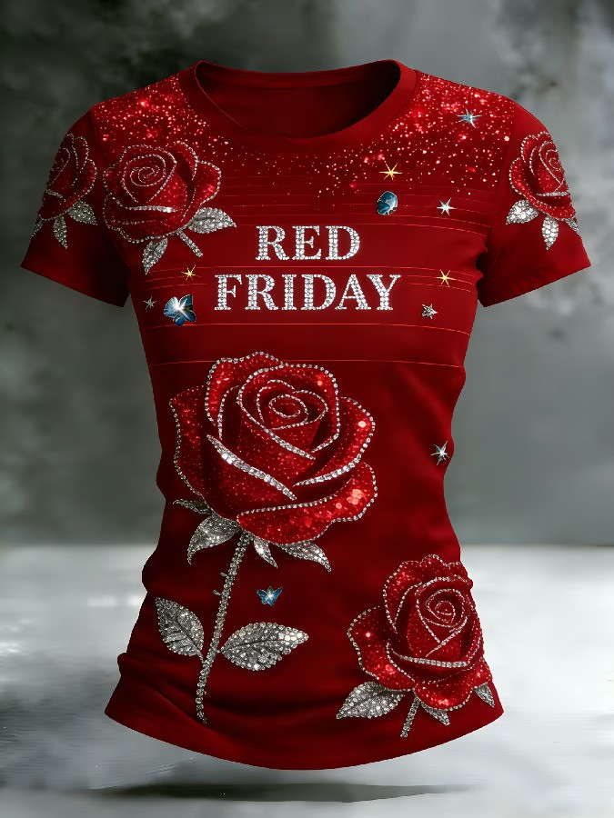 US Red Friday Red Rose Shirt Proud Veteran Apparel Commemorative Gifts For Veterans