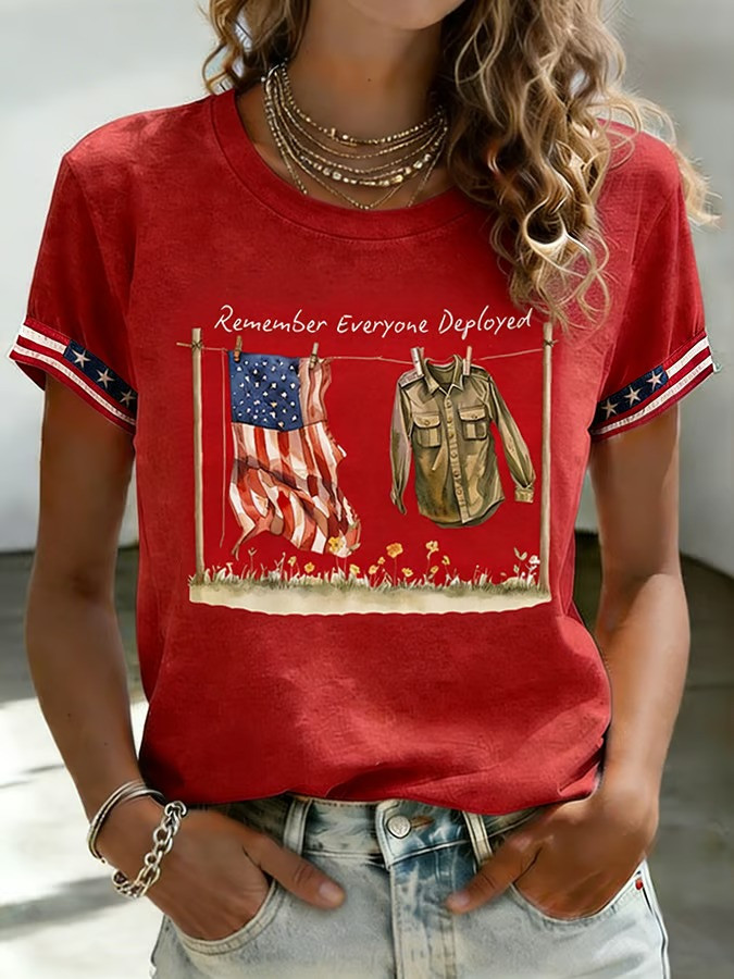 US RED Friday Remember Everyone Deployed Shirt Army Retirement Clothing Gifts For Family