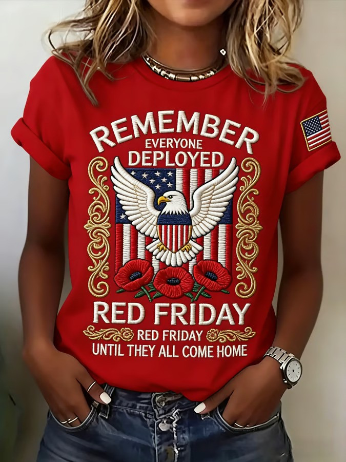 US RED Friday Remember Everyone Deployed Shirt Military Appreciation Clothes Gifts Idea