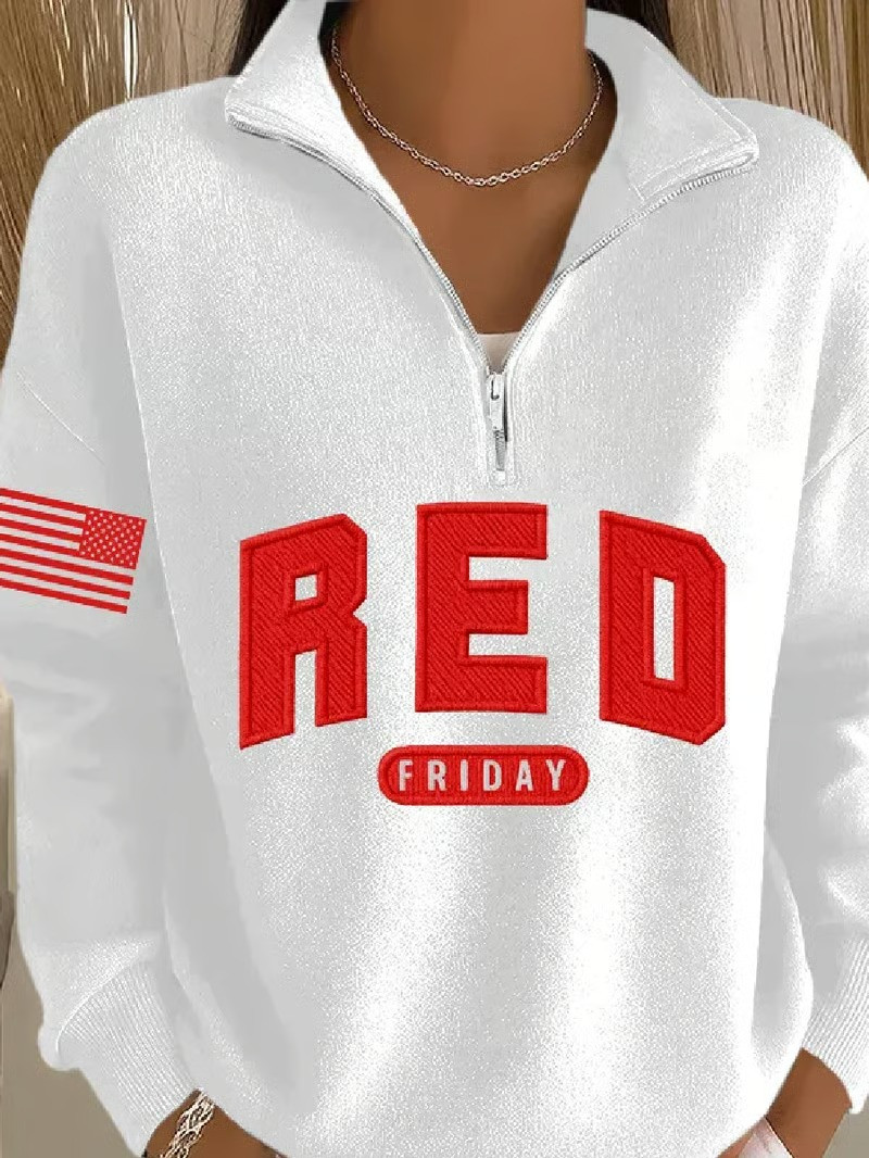 US RED Friday Remember Everyone Deployed Zip Sweatshirt Military Retirement Clothing