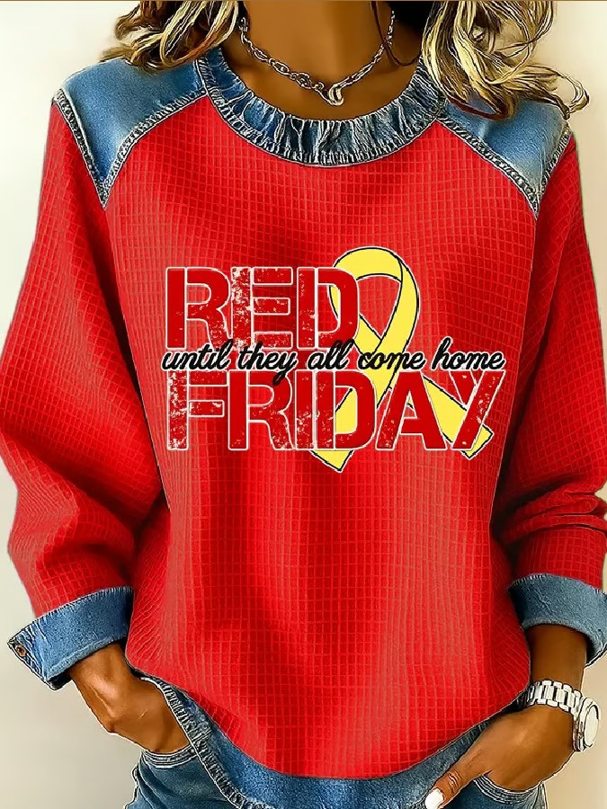 US Red Friday Until They All Come Home Sweatshirt Military Veterans Apparel Memorial Gifts