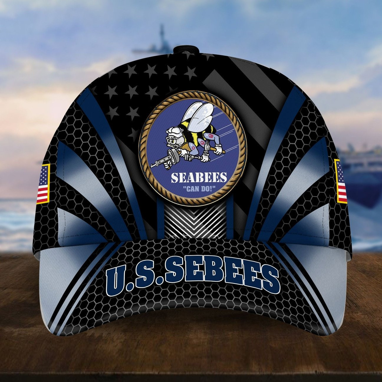US Seabees Baseball Cap with Star Gift for Patriots Army on Veterans Day