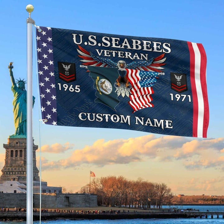 US Seabees Custom Grommet Flag Gifts for Seabees Veteran for Armed Forces Day and Veterans Day