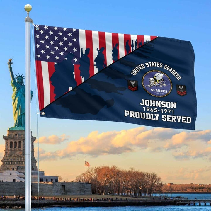 US Seabees Grommet Custom Flag Gift for Seabees Veteran Dad Husband Armed Forces Day Veterans Day