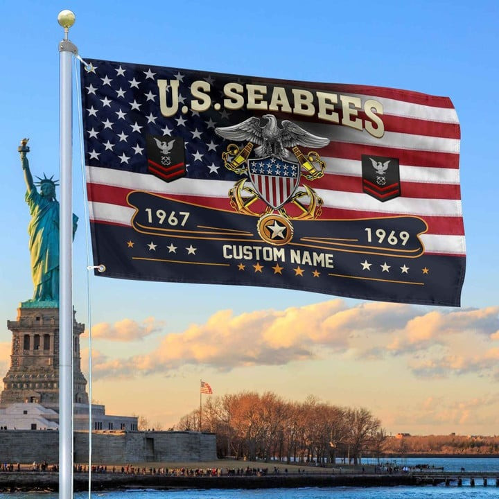 US Seabees Grommet Flag Custom Gift for Seabees Veteran Armed Forces Day Veterans Day