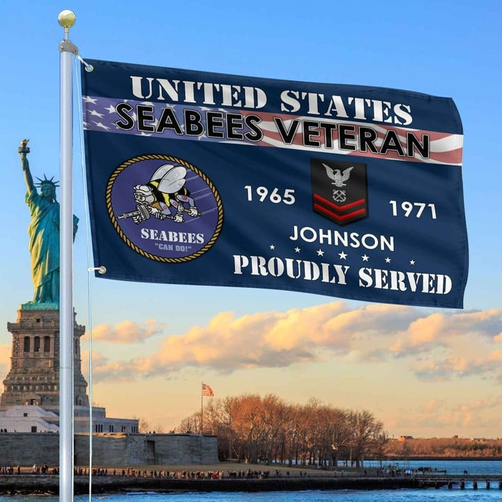US Seabees Grommet Flag Custom Gifts for Seabees Veterans Armed Forces Day Veterans Day