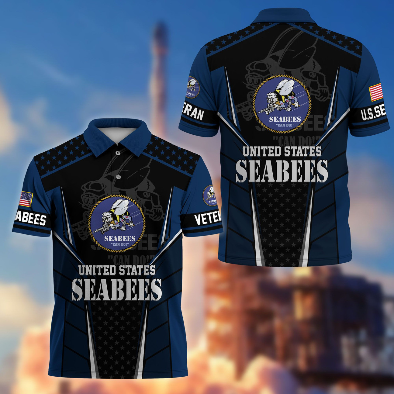 US Seabees Veterans Polo Shirt Proudly Served Seabees Shirt Veterans Day Gifts