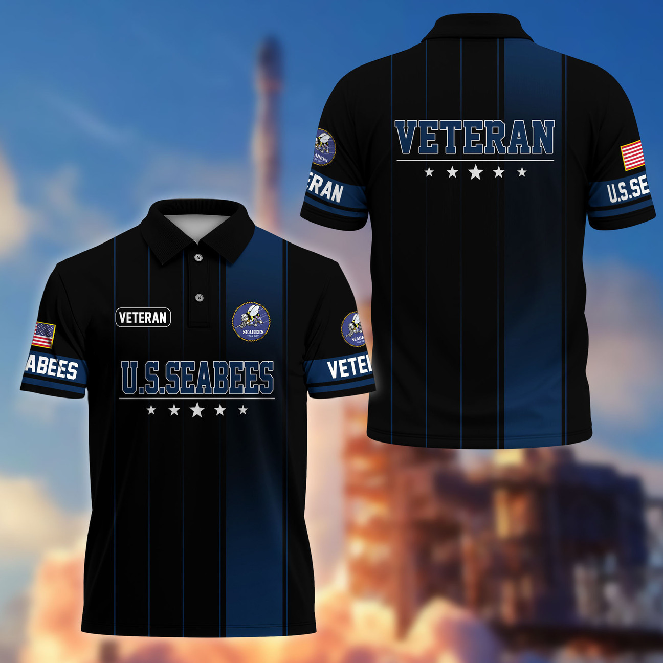 US Seabees Veterans Polo Shirt Veterans Day Shirt Patriotic Gift For Seabees