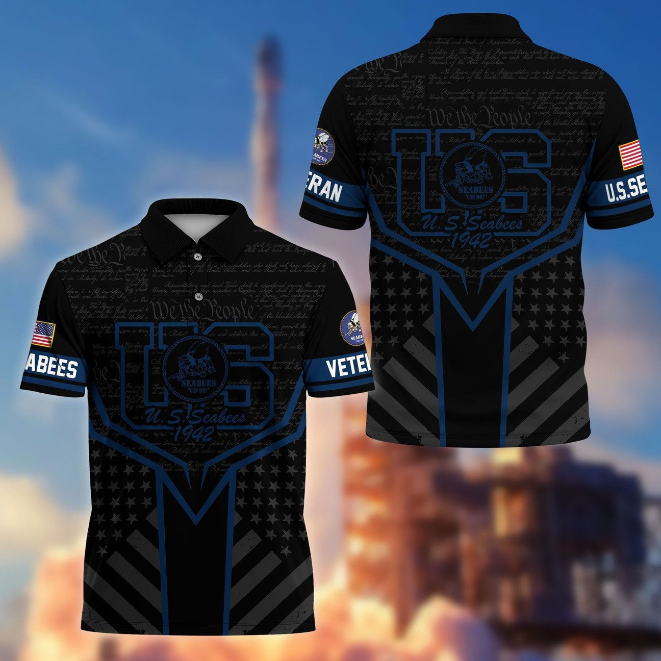 US Seabees Veterans Polo Shirt We The People USS Shirt Perfect Gift for Him