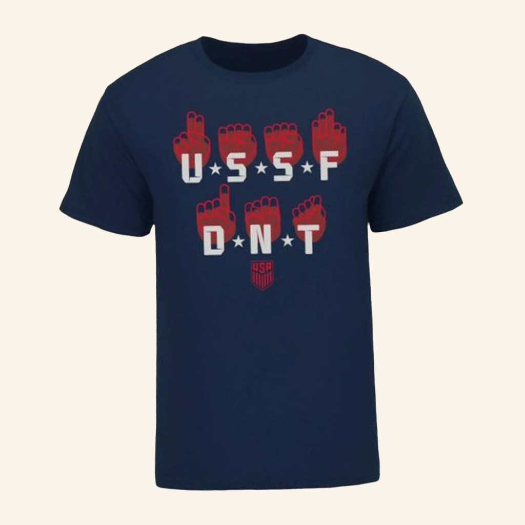 US Soccer Merch US Soccer Deaf National Team Navy T-Shirt Birthday Gift Ideas For Him