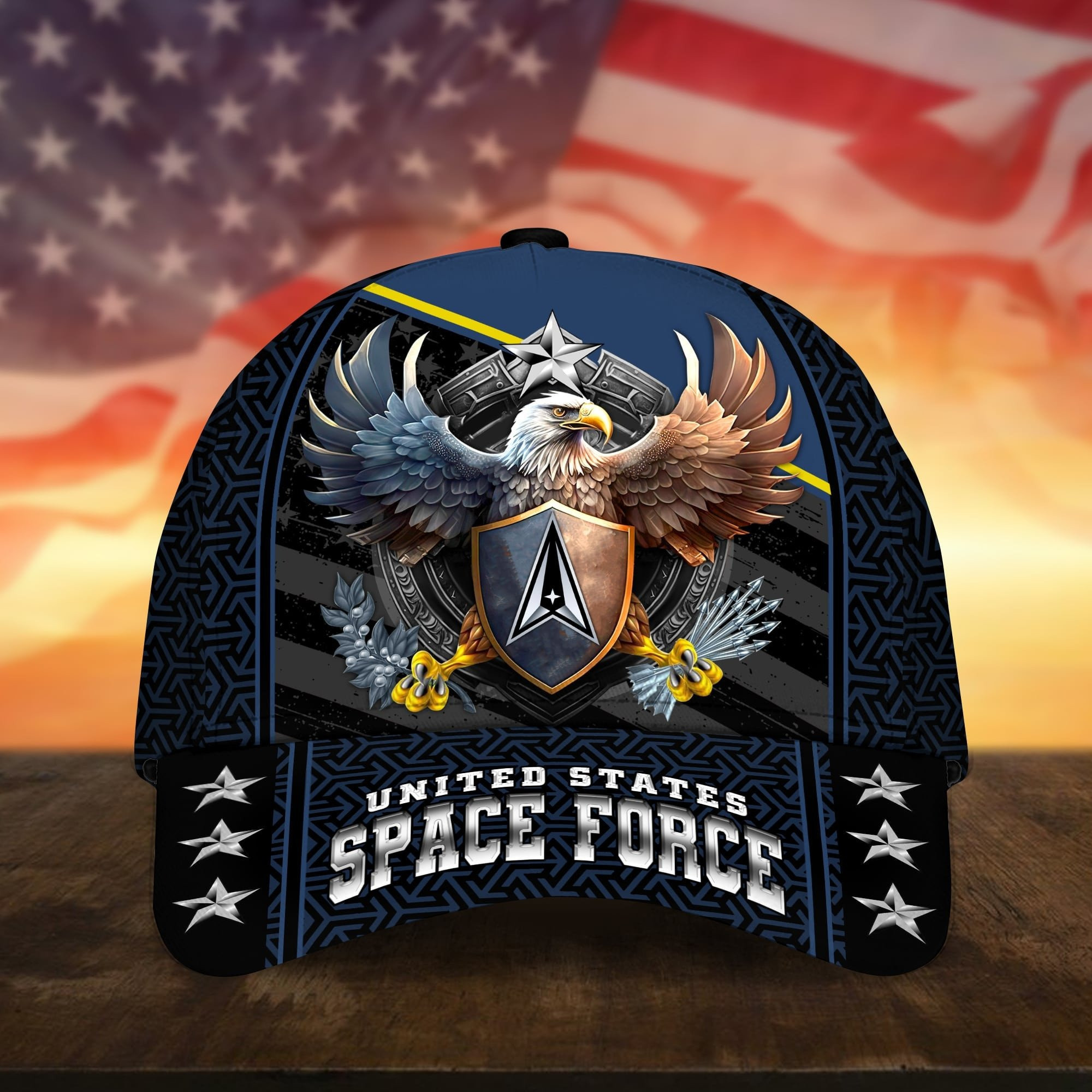 US Space Force Eagle Patriotic Military with American Shield Cap Gift For Proud Militaries on Veterans Day