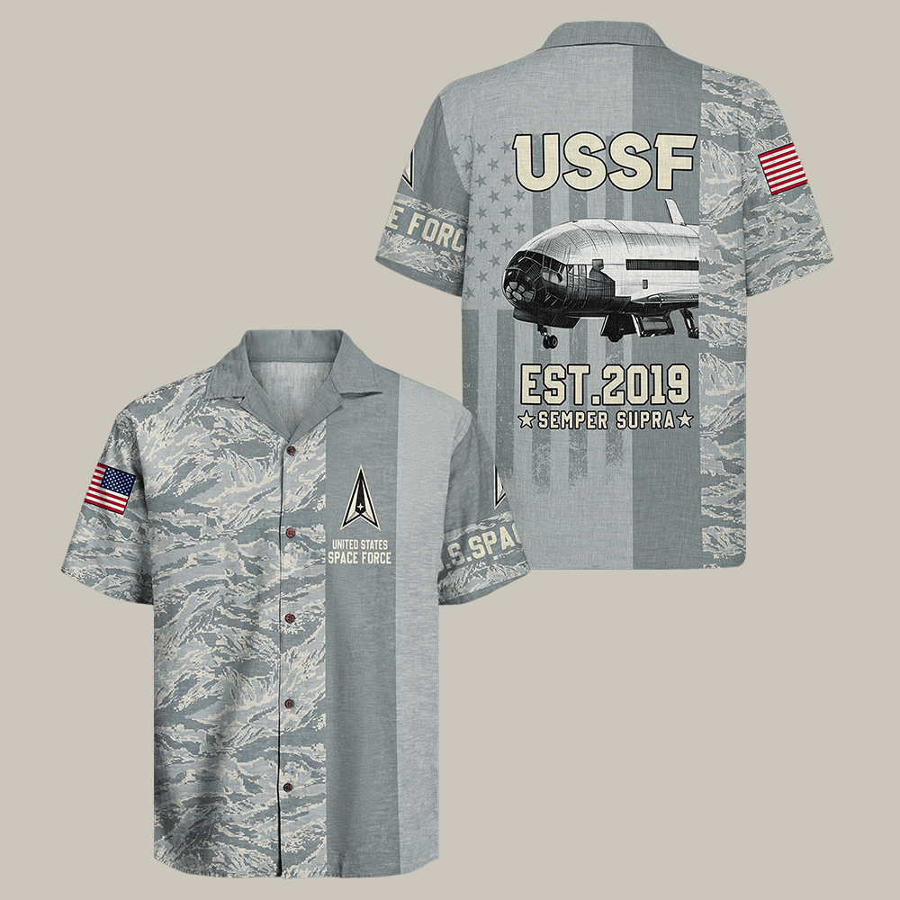 US Space Force Est 2019 Hawaiian Shirt US Space Force Semper Supra Clothes Gift Idea