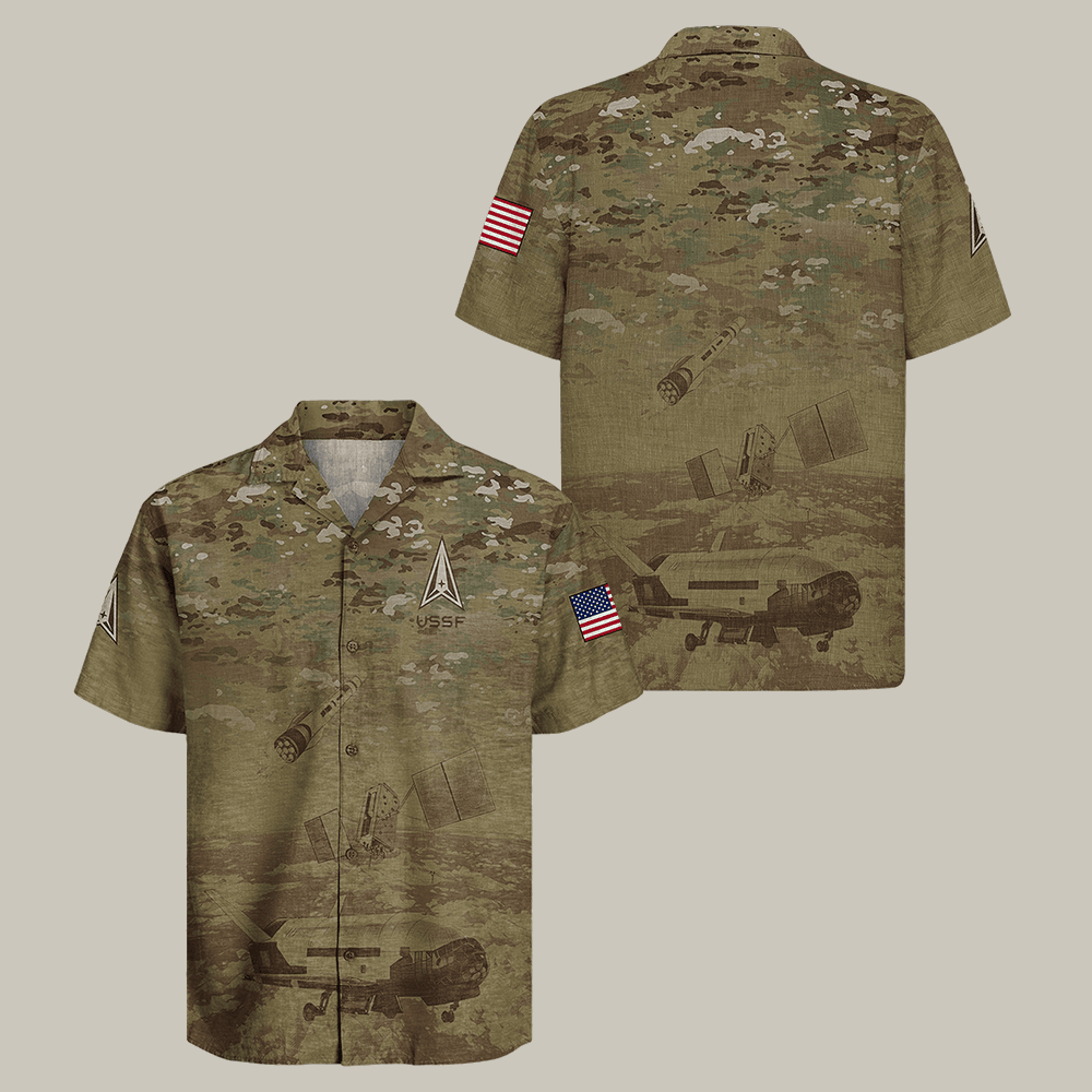 US Space Force Hawaiian Shirt American Flag US Space Force Semper Supra Shirt Gift For Veteran