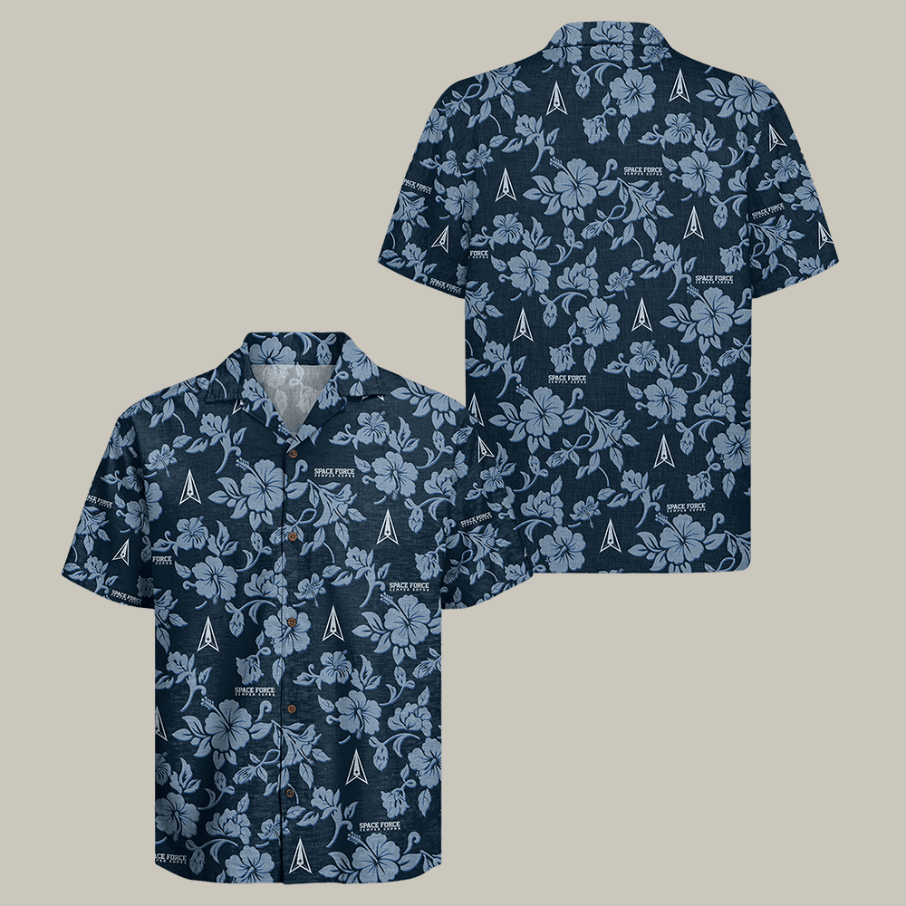 US Space Force Hawaiian Shirt US Space Force Semper Supra Shirt Patriotic USSF Gift Idea