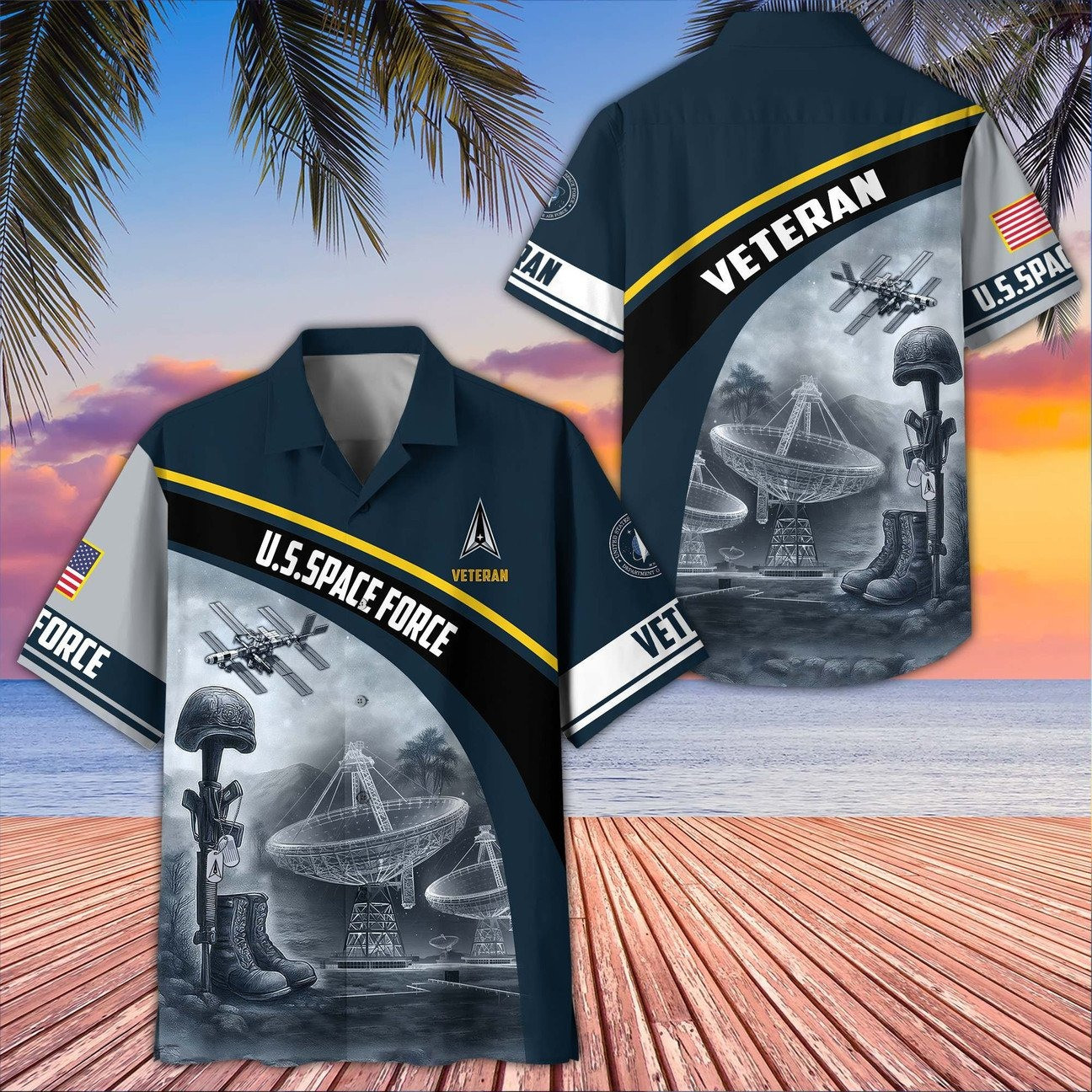 US Space Force Hawaiian Veteran Military Soldier Helicopter Shirt Memorial Gift for Army Men on Veterans Day