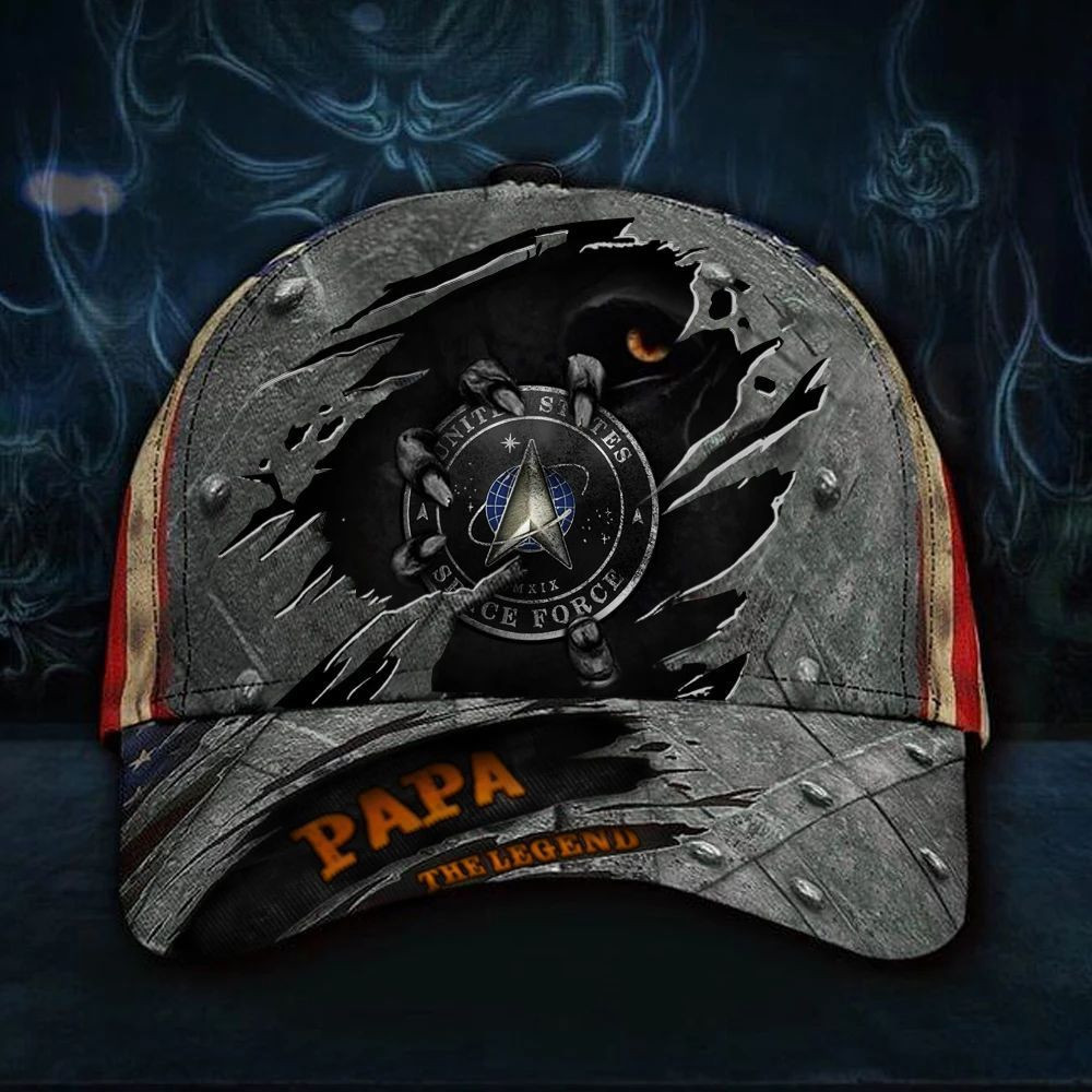 US Space Force Navy Papa Legend Hat USA Flag Cap Vintage Gift For Father's Day