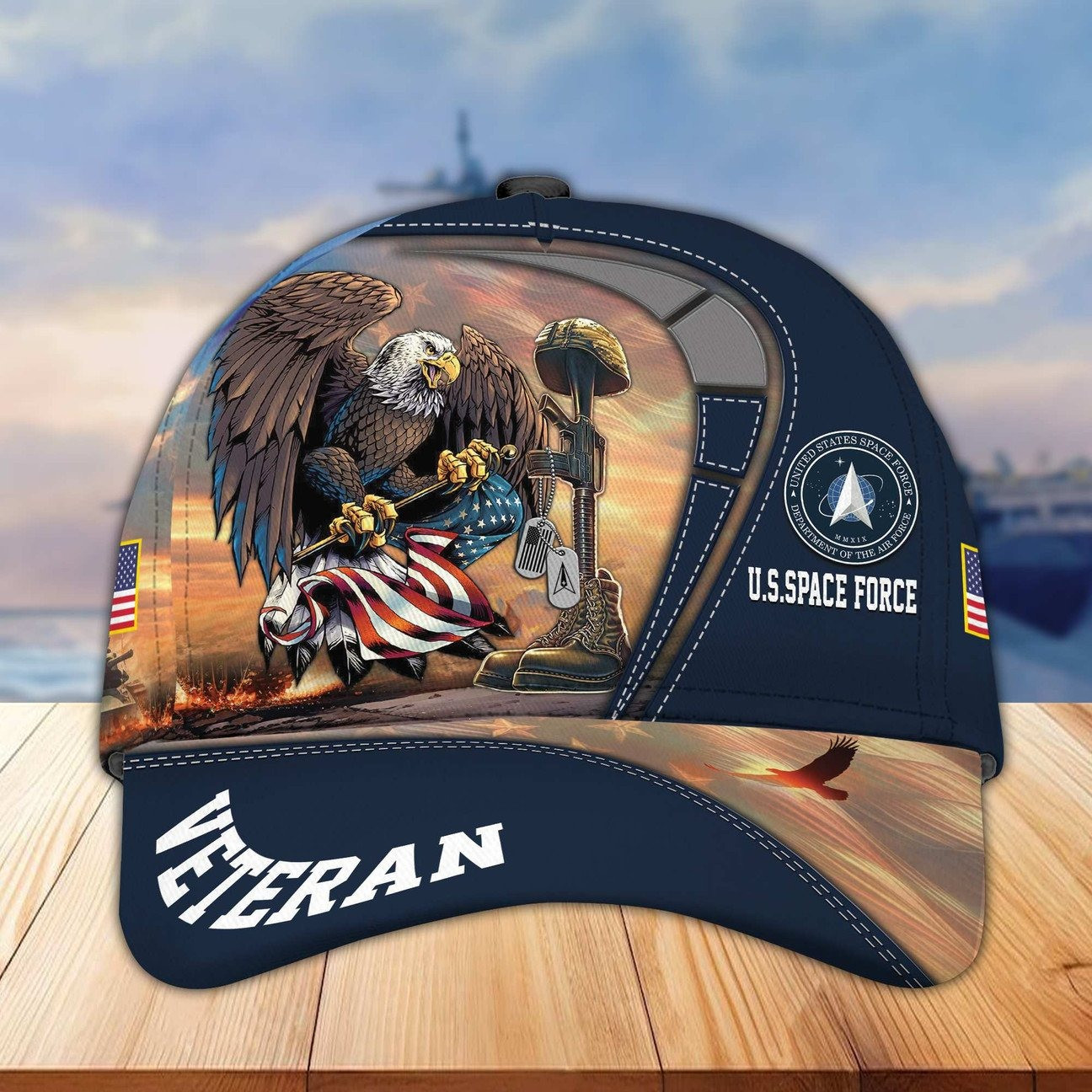 US Space Force Veteran Baseball Hat With Eagle And American Flag Cap Gift for Military Veterans