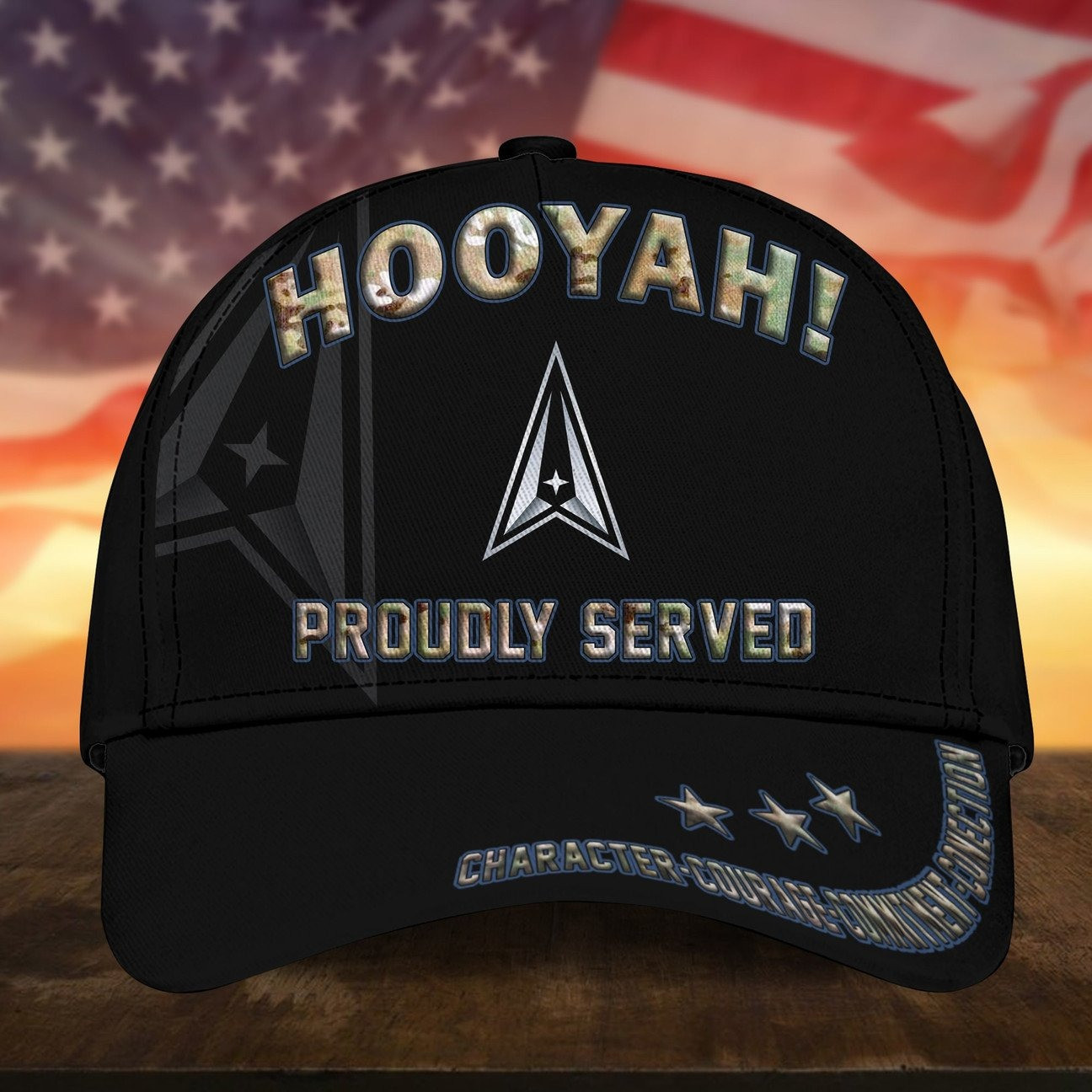 US Space Force Veteran HOOYAH Baseball Cap Proudly Served Gift for Veterans