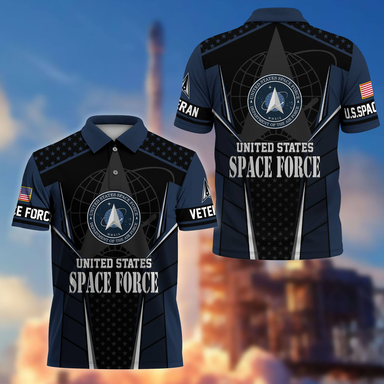 US Space Force Veterans Polo Shirt Proudly Served USSF Shirt Veterans Day Gifts