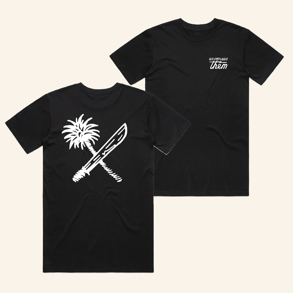 Us Versus Them Merch Squiggle Crosscut Black T-Shirt Gifts For Husband