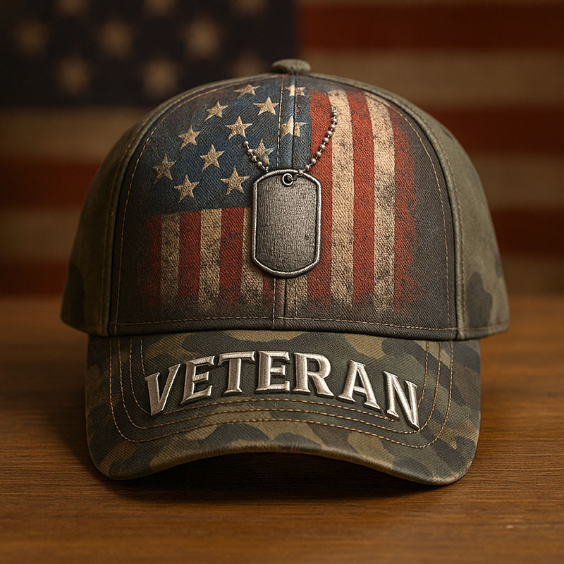 US Veteran 250th Anniversary Camo Hat American Flag Cap DD 214 Gifts For Patriotic Dad