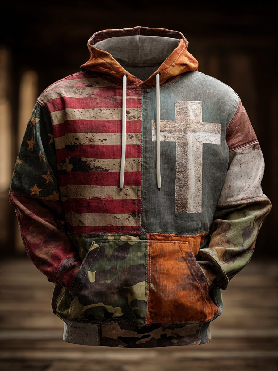 US Veteran 250Th Anniversary Camo Hoodie Faith American Flag Veteran Retirement Apparel