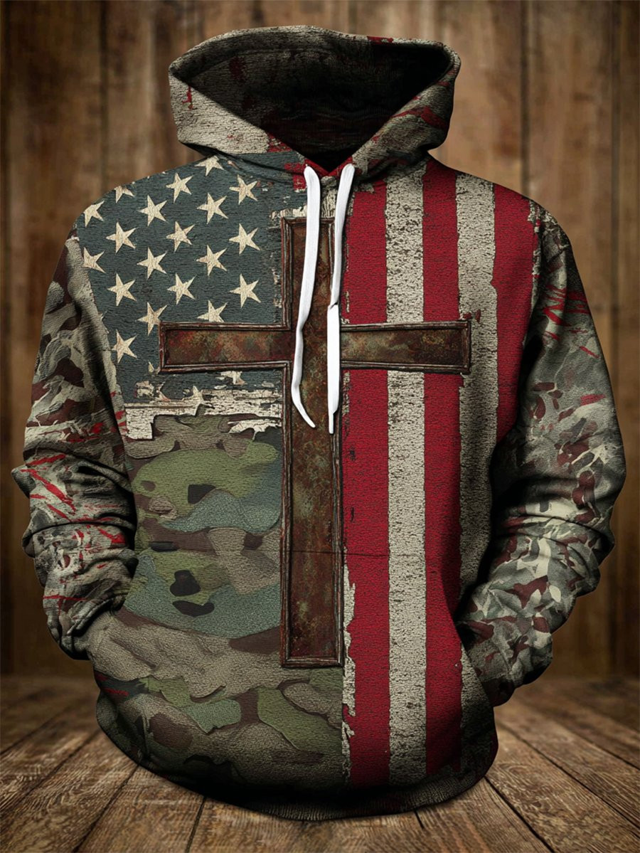 US Veteran 250Th Anniversary Camo Hoodie Faith American Flag Veteran Retirement Merch