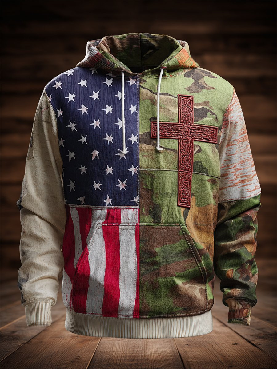 US Veteran 250Th Anniversary Camo Hoodie Faith American Flag Veterans Day Clothing Gift Ideas
