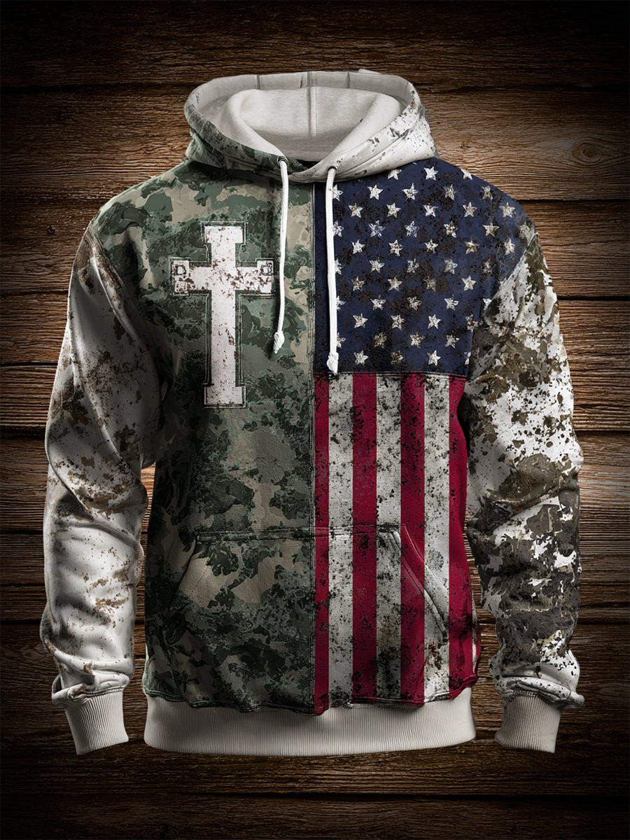 US Veteran 250Th Anniversary Hoodie Faith American Flag Freedom Defender Clothing Soldier Gifts