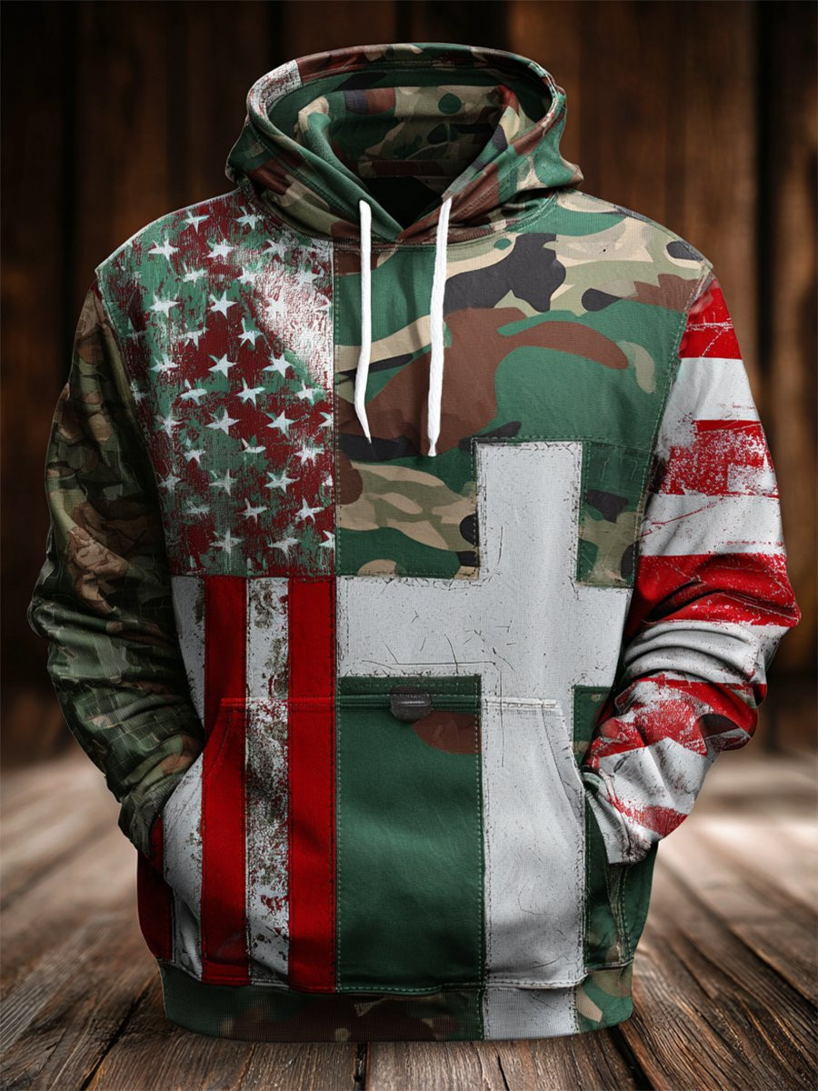 US Veteran 250Th Anniversary Hoodie Faith American Flag Veterans Day Clothing Soldier Gift