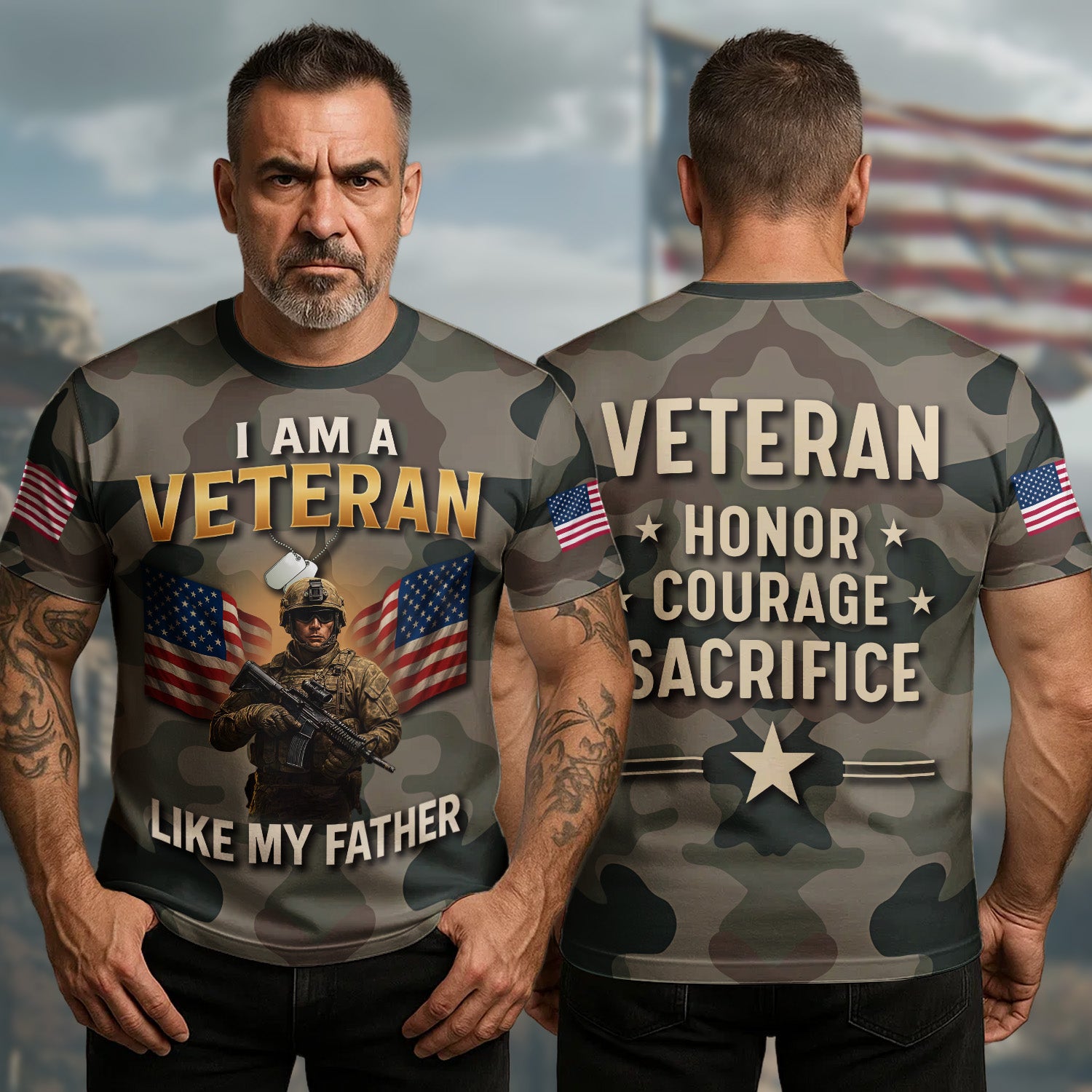 US Veteran 250Th Anniversary T-Shirt I Am A Veteran Like My Father Proud Veteran Merch