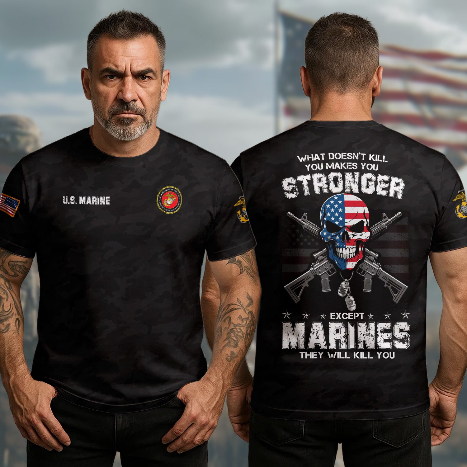 US Veteran 250Th Anniversary T-Shirt What Doesn't Kill You Makes You Stronger Veteran Merch