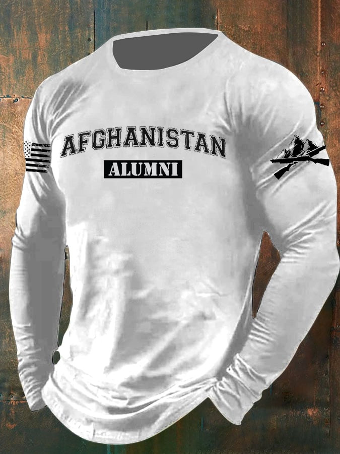 US Veteran Afghanistan Alumni Long Sleeve Shirt American Flag Apparel Gifts For Soldiers