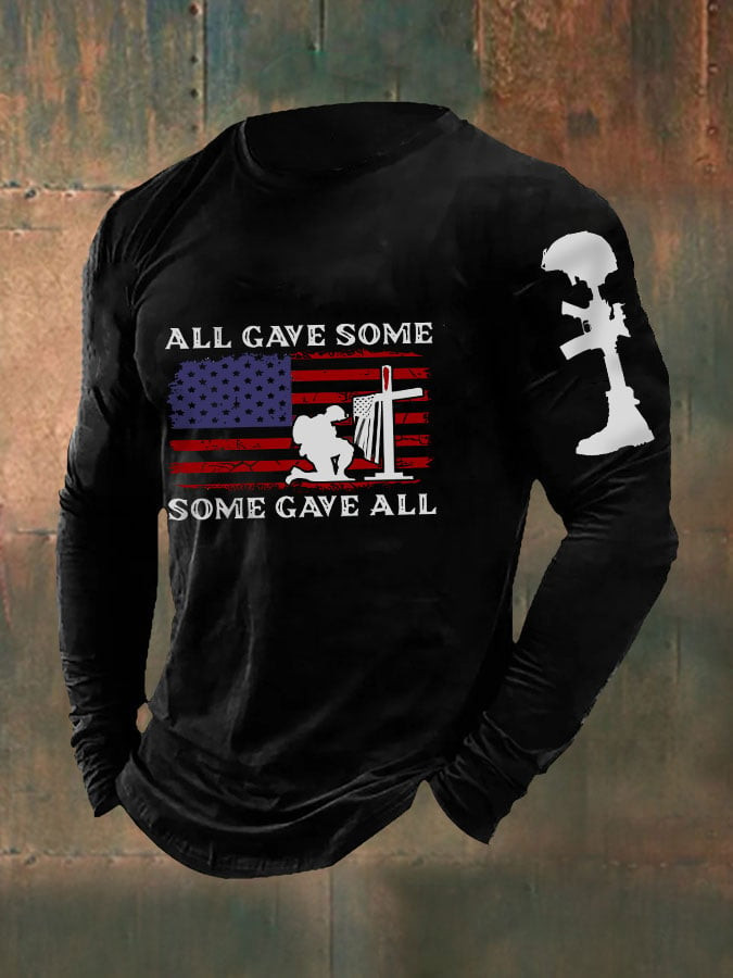 US Veteran American Flag Long Sleeve Shirt All Gave Some Some Gave All Veteran Merch Gift Ideas