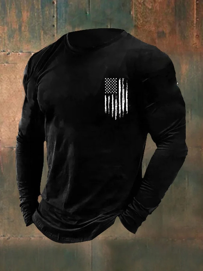 US Veteran American Flag Long Sleeve Shirt Military Clothing Line Unique Gifts For Veterans