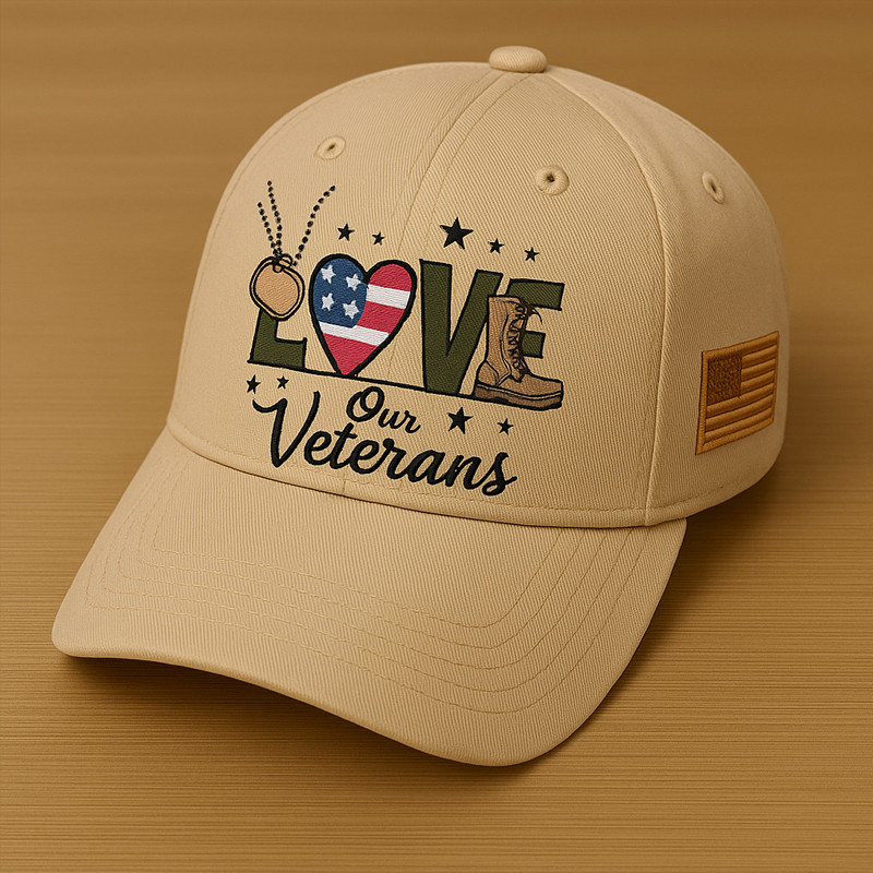 US Veteran American Hat Love Our Veteran Baseball Cap Patriotic Gift Ideas