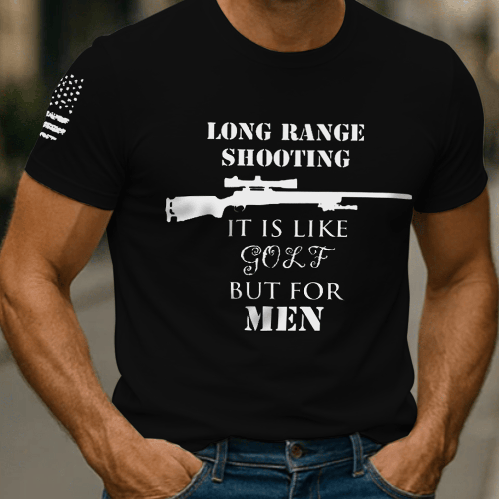 US Veteran Black T-Shirt Long Range Shooting Veteran Merch Patriotic Gifts For Veterans