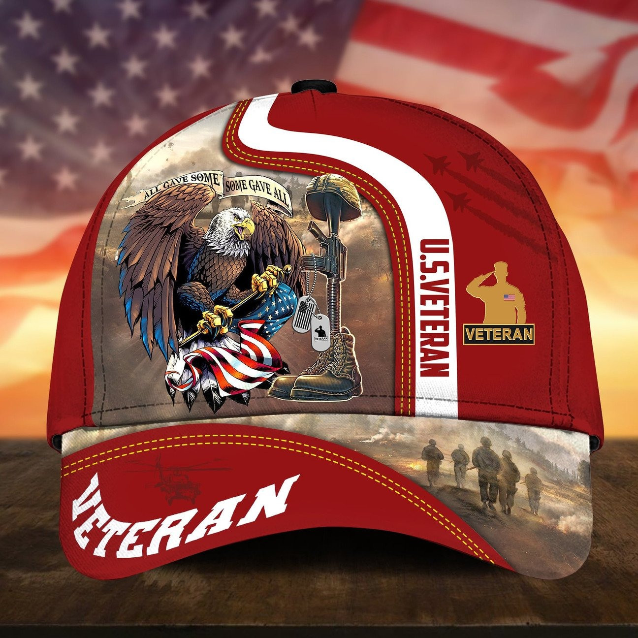 US Veteran Cap Bald Eagle All Gave Some Gift for Proud Military On Veterans Day