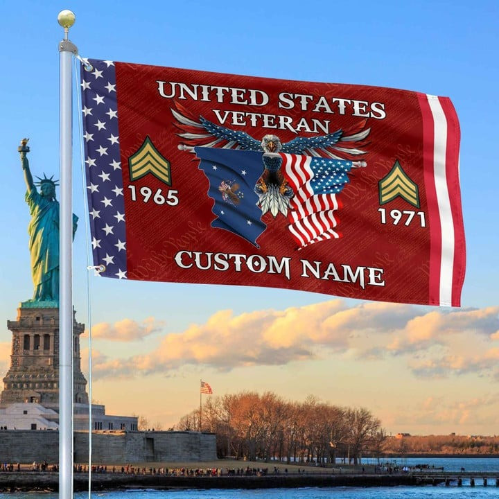 US Veteran Custom Grommet Flag Gifts for US Veteran for Armed Forces Day and Veterans Day