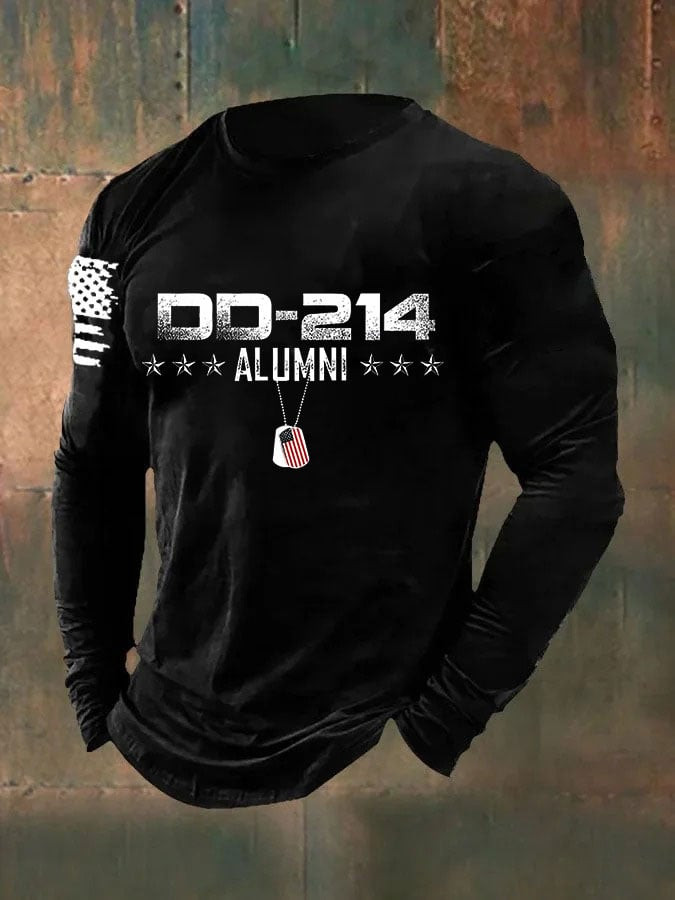 US Veteran DD-214 Alumni Long Sleeve Shirt DD214 Man Card Shirt Best Veteran Gifts For Patriots