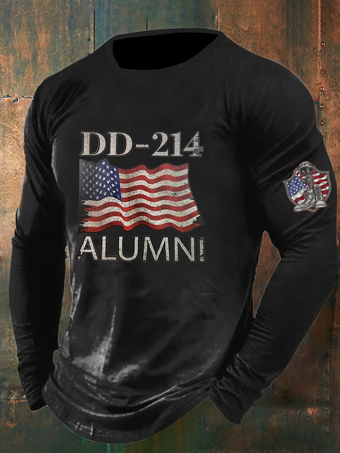 US Veteran DD 214 Alumni Long Sleeve Shirt Official Man Card DD 214 Apparel Gifts For Veterans