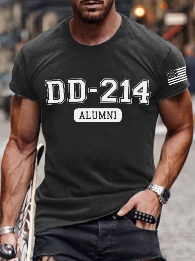 US Veteran DD 214 Alumni T-Shirt American Flag DD 214 Apparel Gifts For Patriotic Men