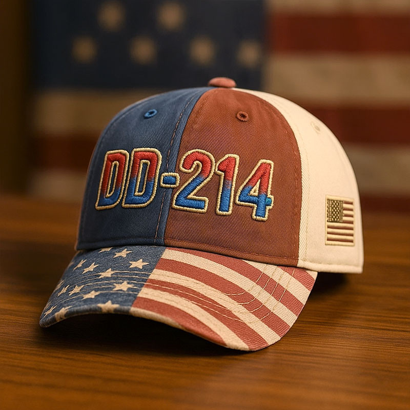 US Veteran DD 214 Hat American Flag Patriotic Baseball Cap Honoring Veteran Gifts
