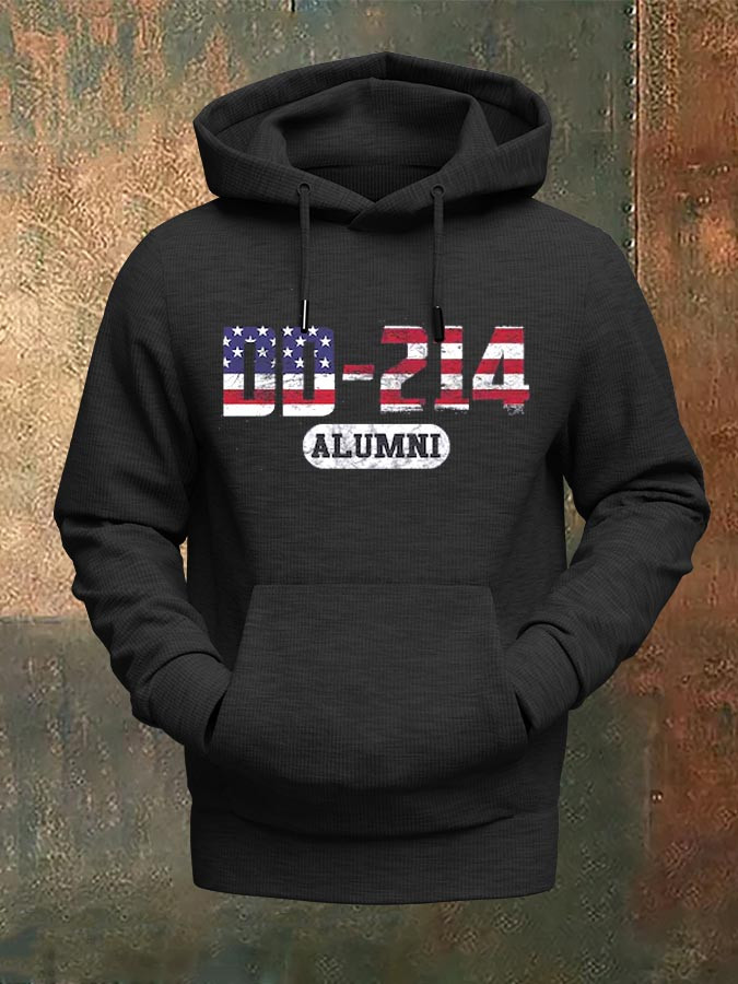 US Veteran DD 214 Hoodie DD 214 Alumni American Flag Letter Hoodie Unique Veteran Gifts