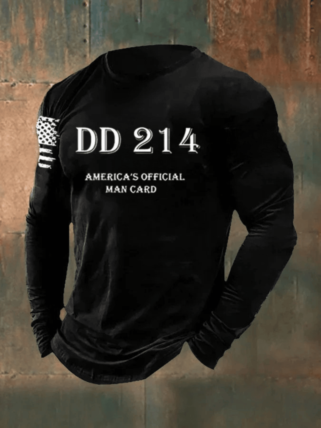 US Veteran DD 214 Long Sleeve Shirt America's Official Man Card DD 214 Clothing Patriotic Gifts