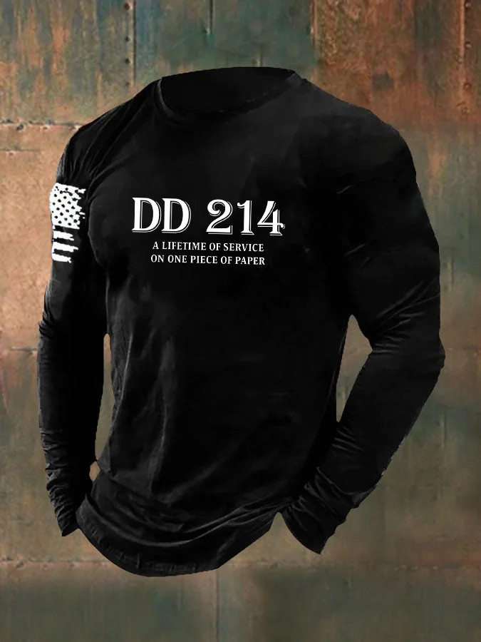 US Veteran DD 214 Long Sleeve Shirt Official Man Card DD 214 Apparel Gifts For Enthusiasts